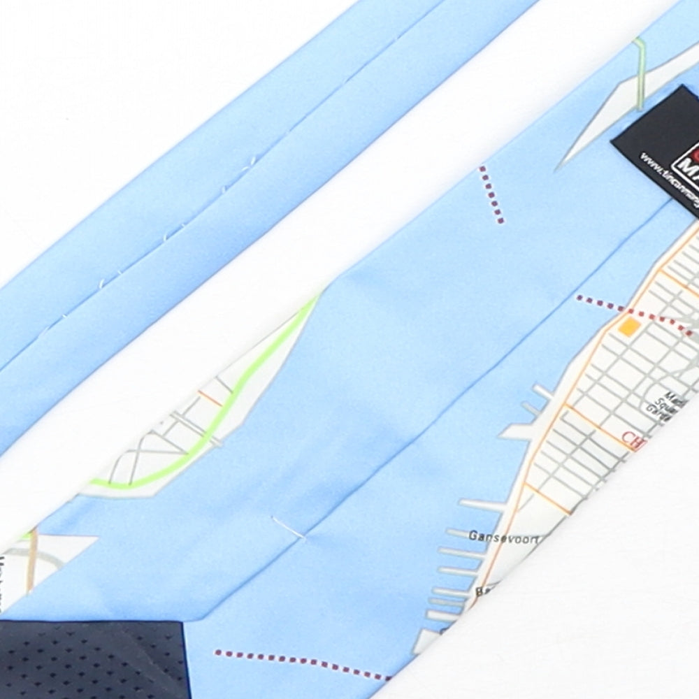 Tin Can Man Mens Multicoloured Geometric Polyester Pointed Tie One Size - New York