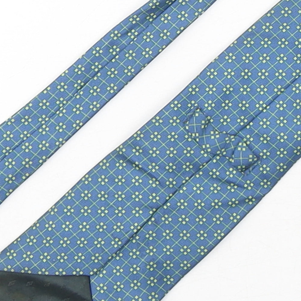 Mens BHS Green Geometric Pointed Tie