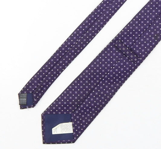 Mens Marks and Spencer Purple Geometric Pointed Tie