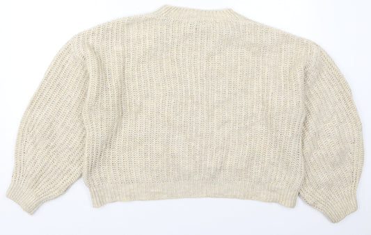 Womens UK Size M New Look Beige Pullover Jumper