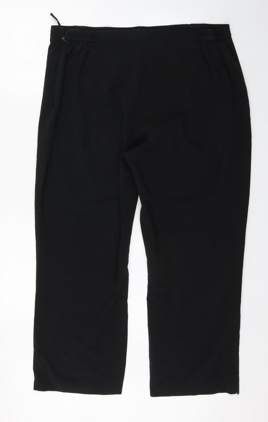 BM Womens Black Polyester Carrot Trousers Size 20 L25 in Regular Zip