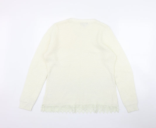 Womens UK Size M Originals Knitwear Ivory Pullover Jumper