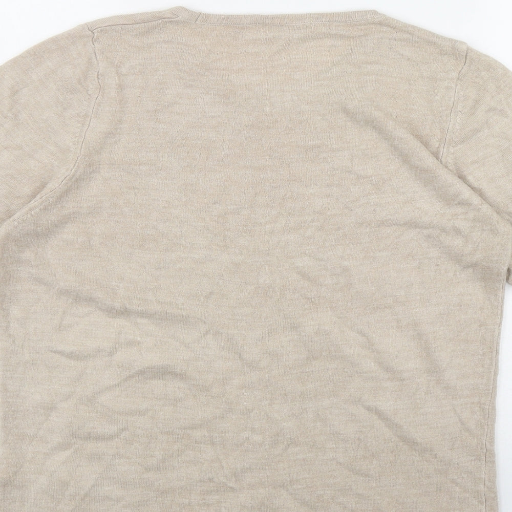 Womens UK Size 16 Classic Beige Pullover Jumper