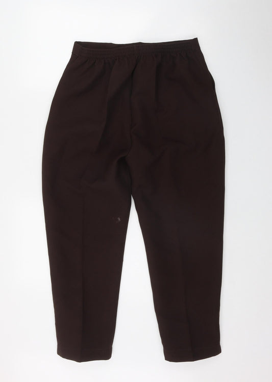 Womens UK Size 16 Preworn Regular Fit Brown Trousers