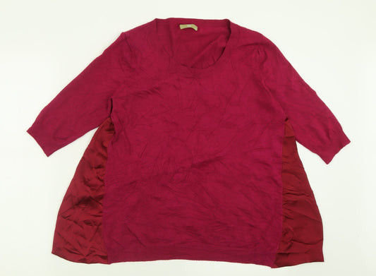 Additional front view of Tu women’s pink crew neck viscose jumper, size UK 12