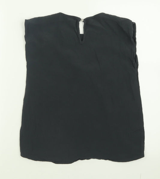 Oasis Womens Grey Viscose Basic Tank Size 10 V-Neck