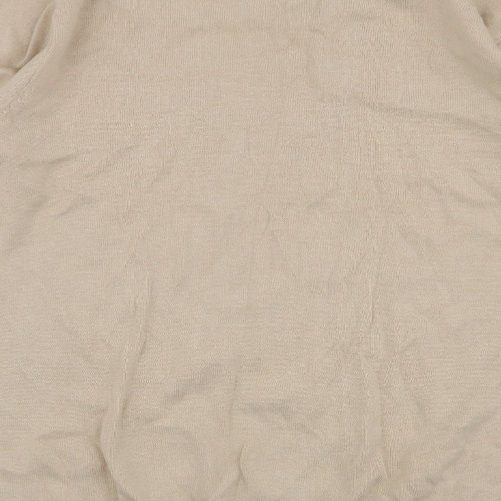 Cotton Traders Mens Beige Round Neck Cotton Pullover Jumper Size M