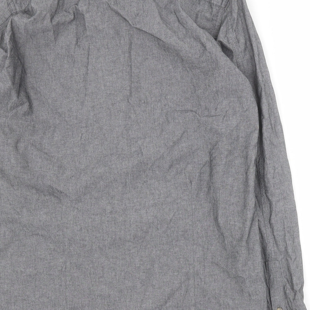 Mens UK Size L Industrialize Grey Button-Up Long Sleeve Casual Shirt