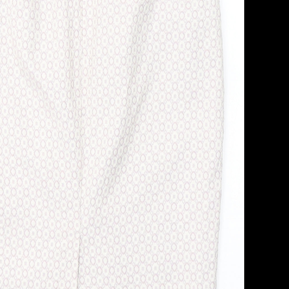 Marks and Spencer Womens Pink Geometric Polyester A-Line Skirt Size 12 Zip
