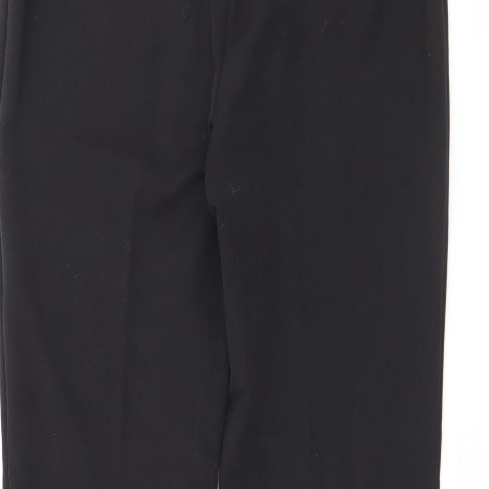 NEXT Womens Black Polyester Trousers Size 12 L28 in Regular Button