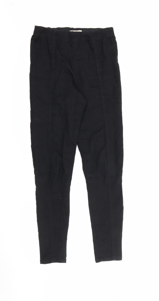 Additional front view of F&F women’s black cotton jegging jeans, size UK 8, 28-inch leg regular