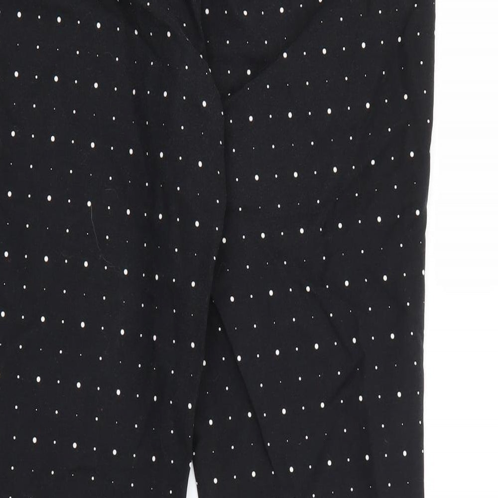 Lila Rose Womens Black Polka Dot Cotton Capri Trousers Size XL L25 in Regular Zip