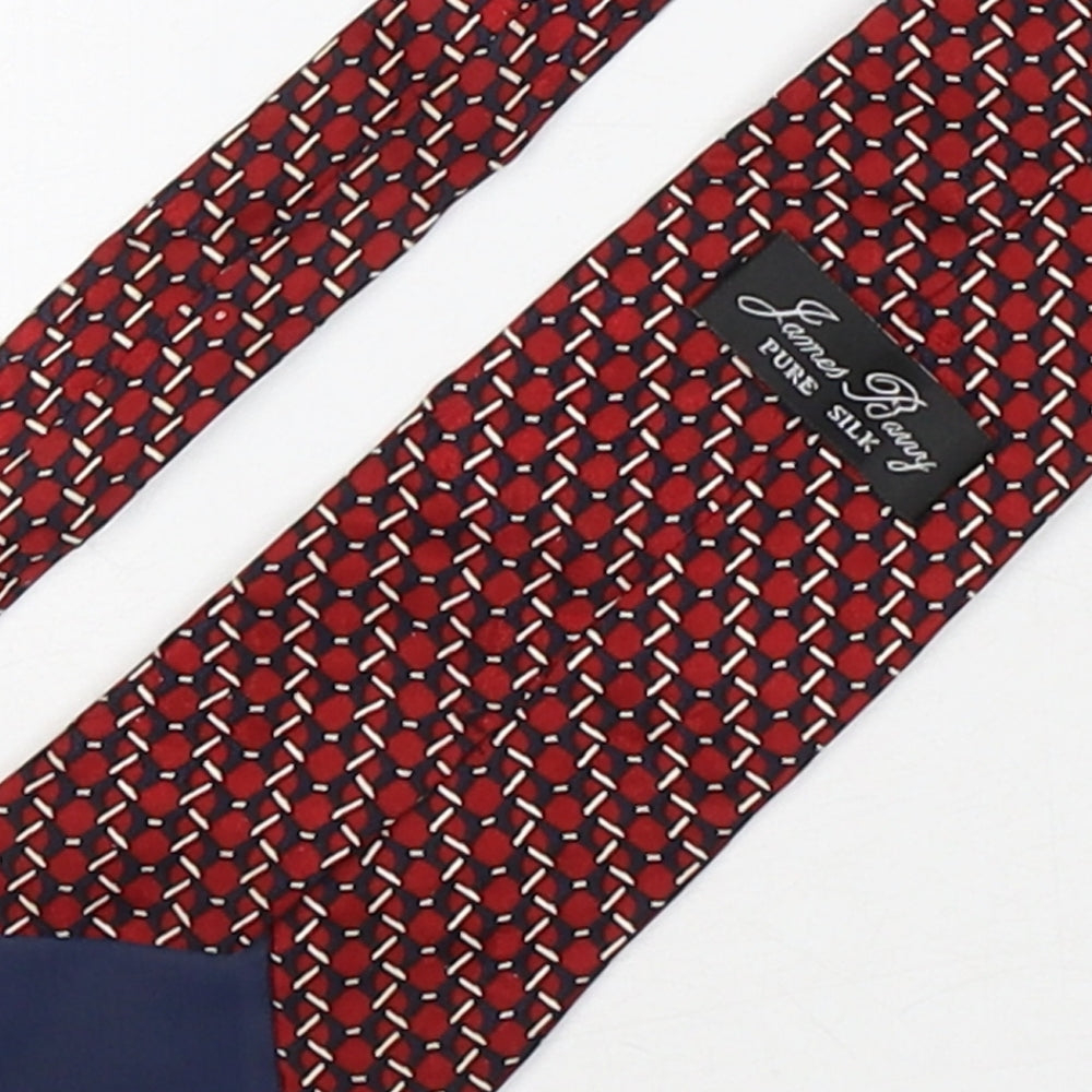 James Barry Mens Multicoloured Geometric Silk Pointed Tie One Size