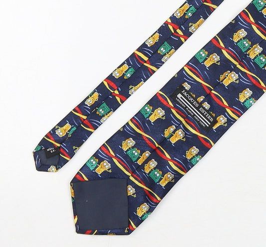 Jacques Estier Mens Multicoloured Geometric Polyester Pointed Tie One Size