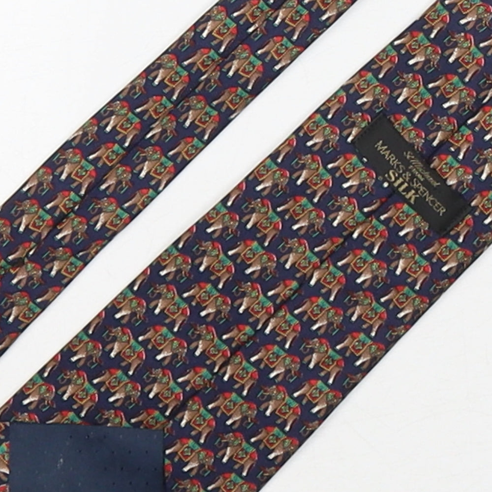 Marks and Spencer Mens Multicoloured Geometric Silk Pointed Tie One Size