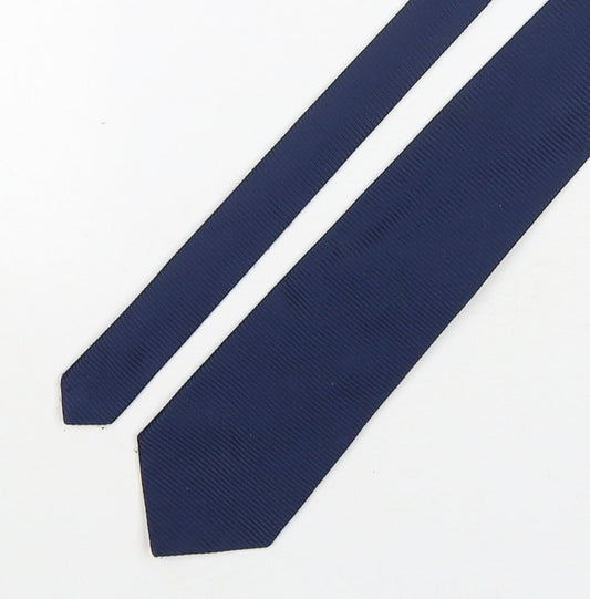 Mens Marks and Spencer Blue No Pattern Pointed Tie