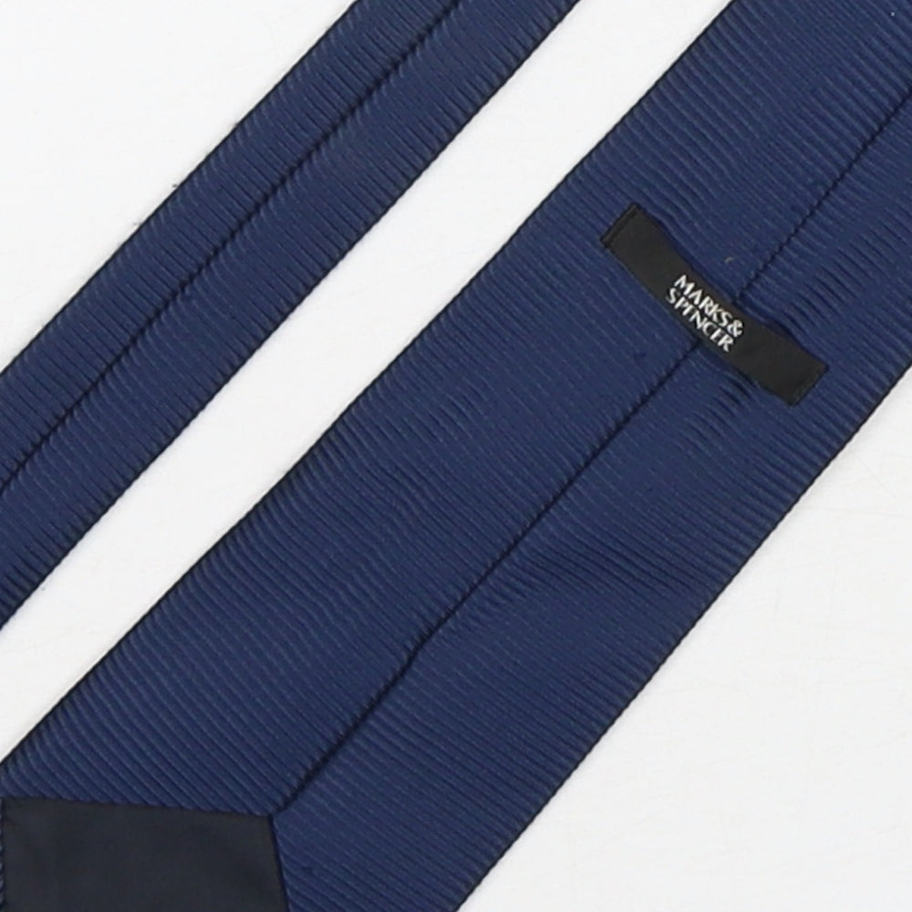 Marks and Spencer Mens Blue Polyester Pointed Tie One Size