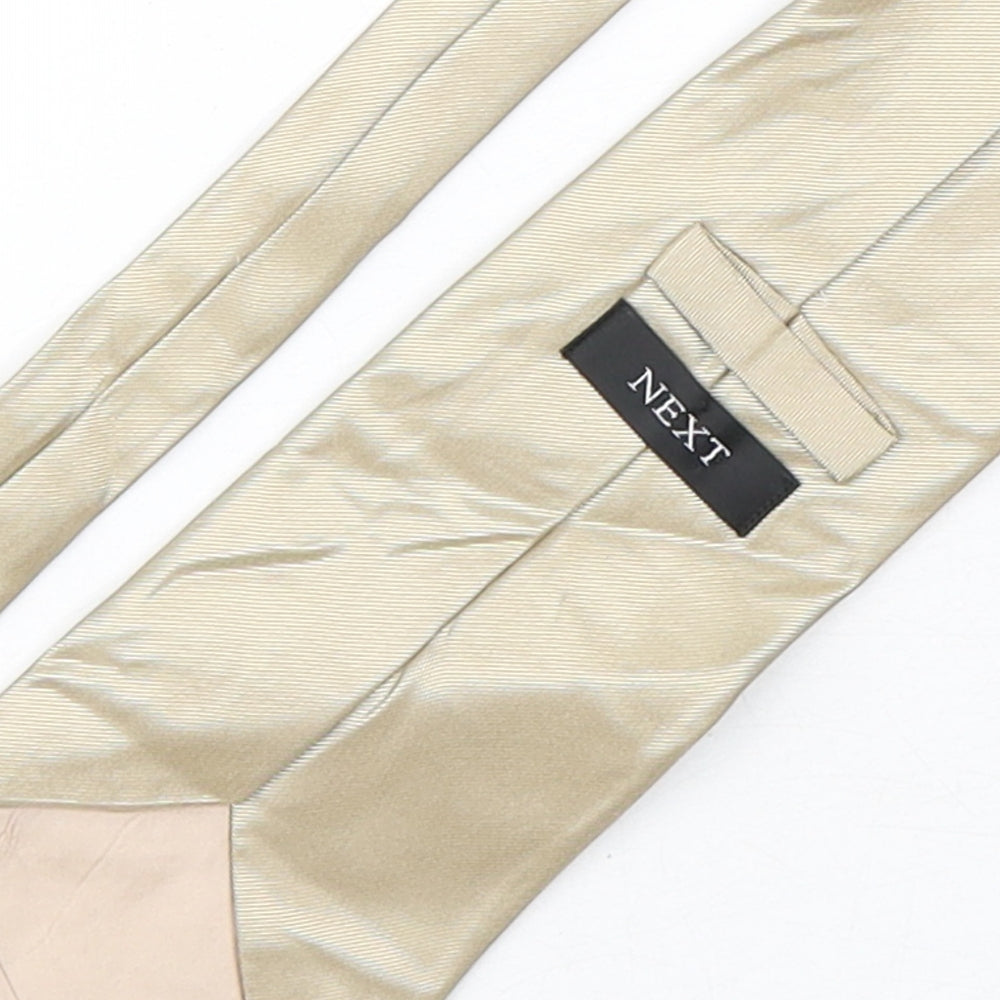 Mens NEXT Beige No Pattern Pointed Tie