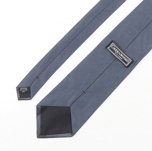 Greenwoods Mens Blue Polyester Pointed Tie One Size