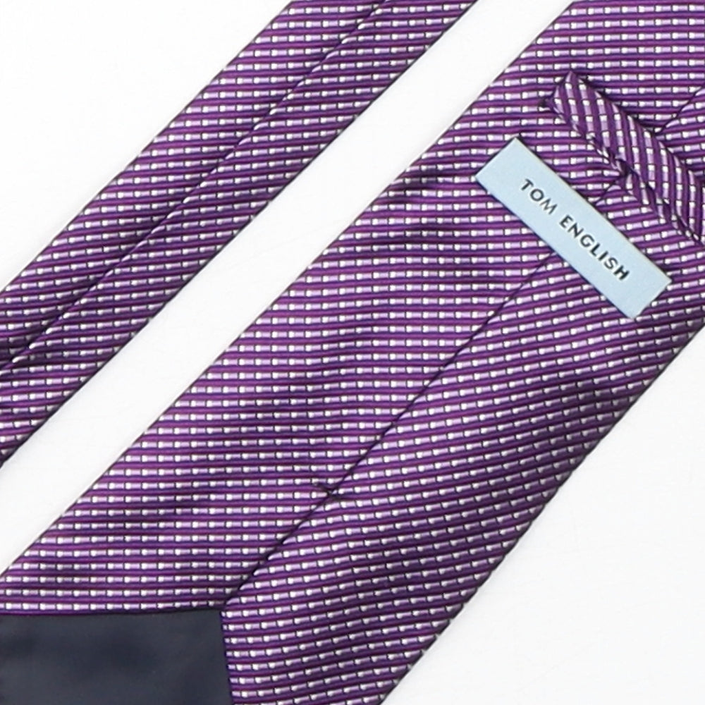Tom English Mens Purple Geometric Silk Pointed Tie One Size