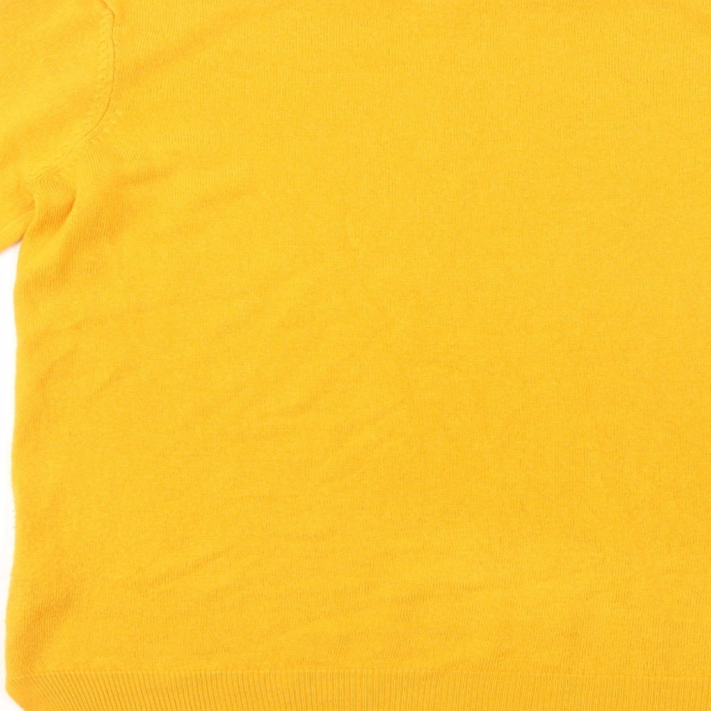F&F Womens Yellow Crew Neck Acrylic Pullover Jumper Size 8