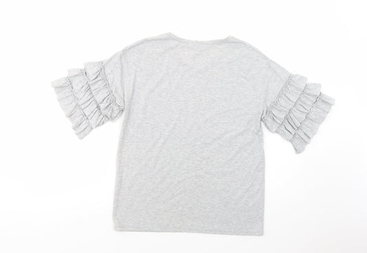 Womens UK Size 10 Dorothy Perkins Grey Basic T-Shirt