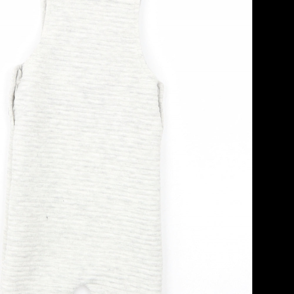 TU Baby Grey Polyester Dungaree Outfit/Set Size 3-6 Months Button - Hedgehog