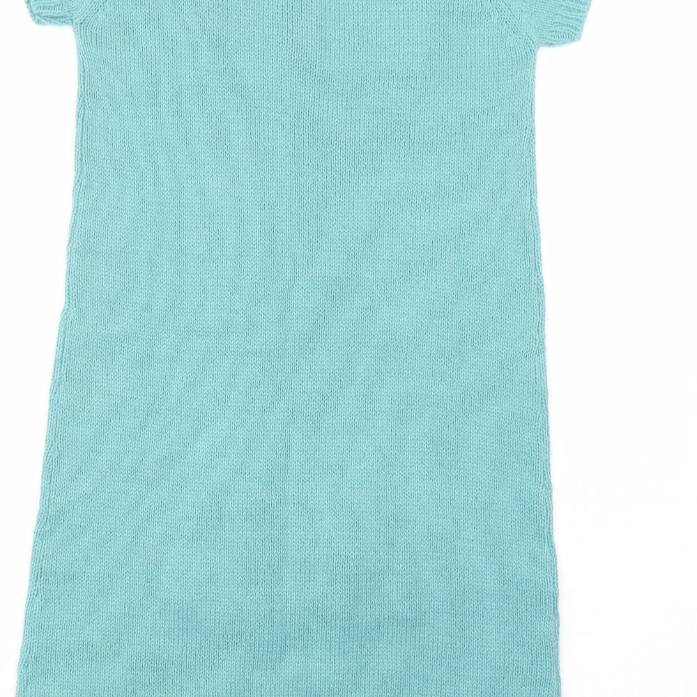 La Redoute Womens Green Crew Neck Acrylic Tunic Jumper Size S