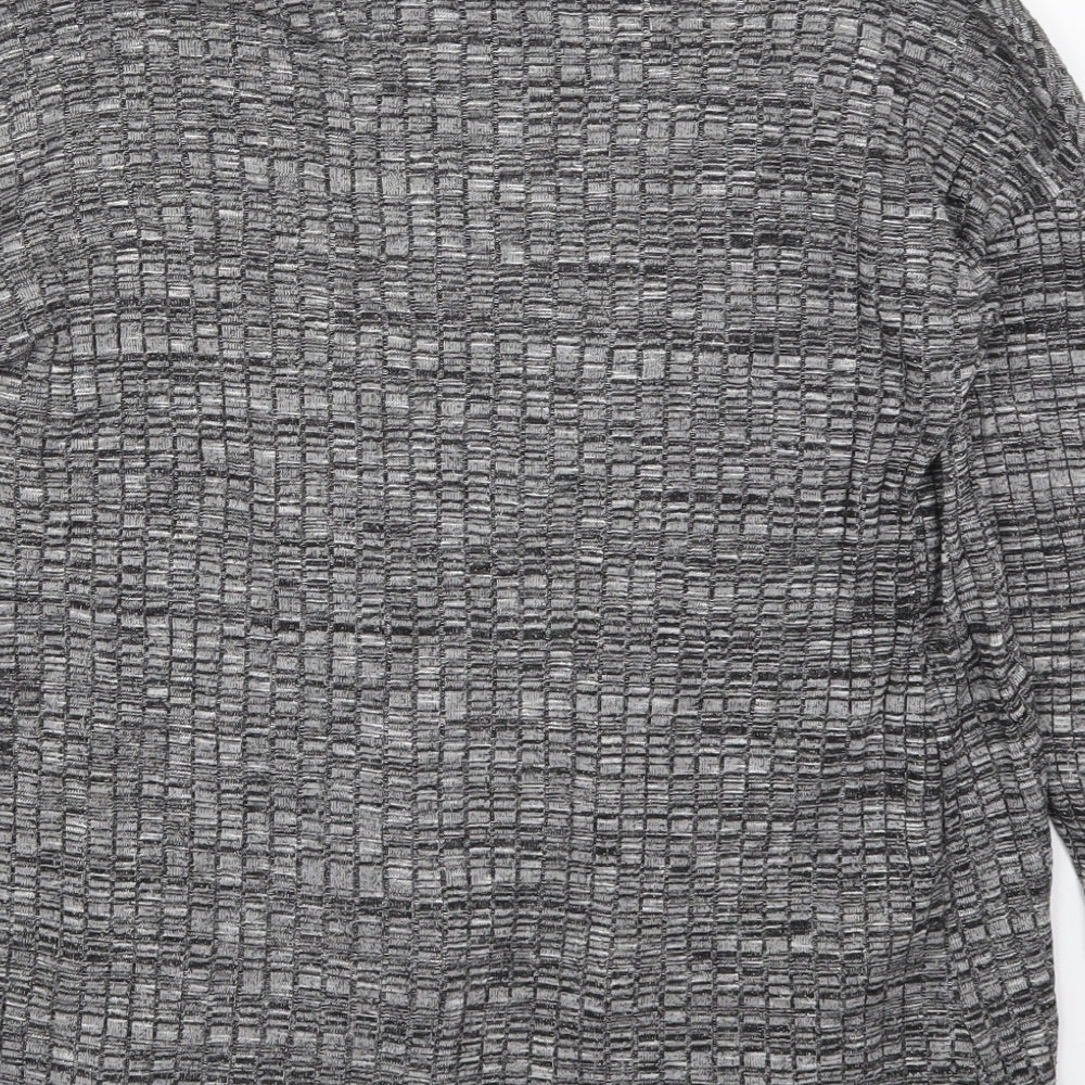 Soya Concept Womens Grey Collared Acrylic Cardigan Jumper Size M
