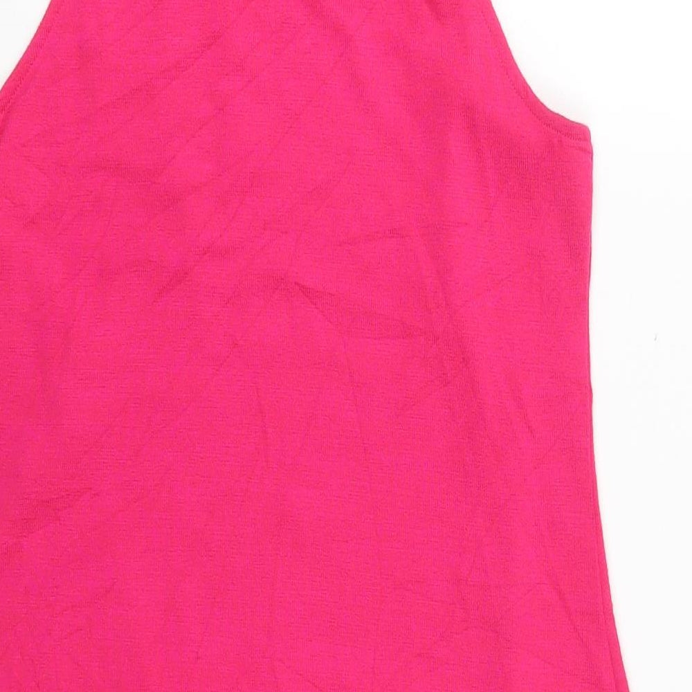 Gap Womens Pink Polyester Tank Dress Size XS Round Neck Pullover