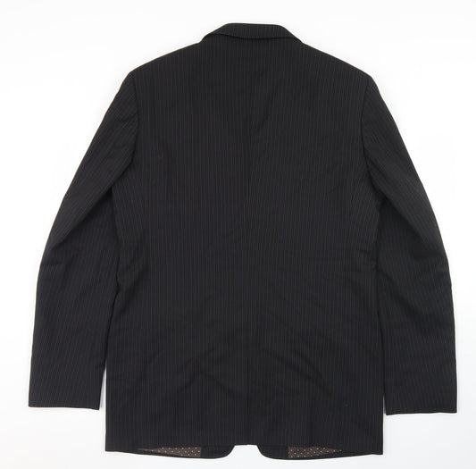 Mens UK Size 38 River Island Regular Black Suit Jacket