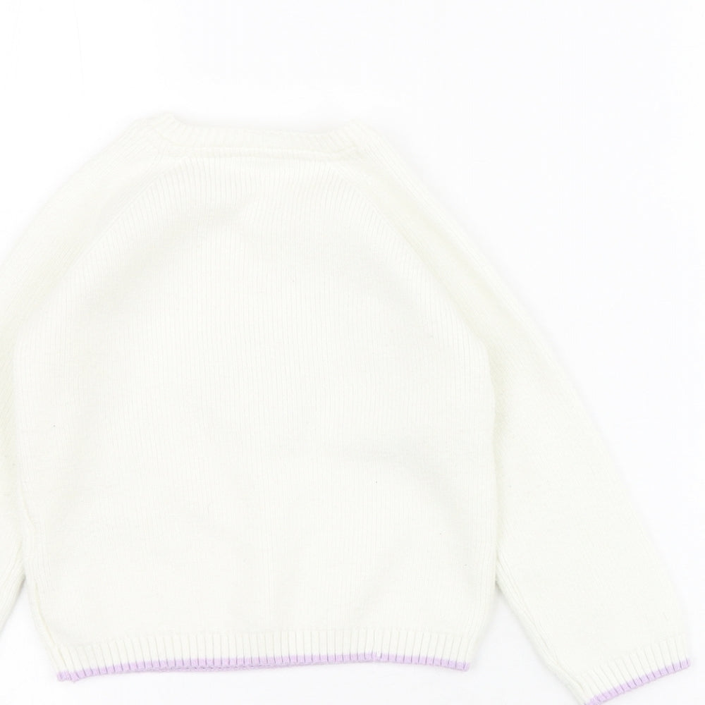 Marks and Spencer Baby White Acrylic Pullover Jumper Size 12-18 Months Button - B
