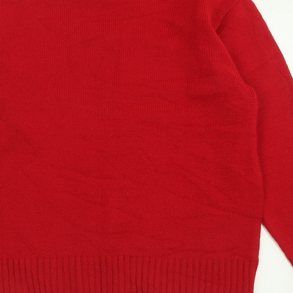 Womens UK Size XS Pure & Natural Red Pullover Jumper