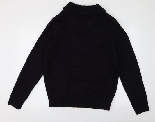 Dunnes Mens Blue Collared Acrylic Pullover Jumper Size L