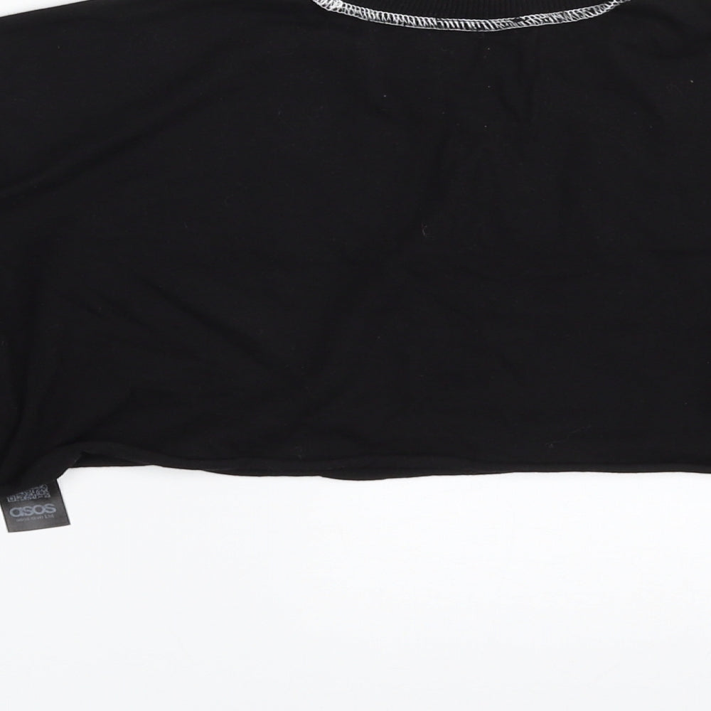 Womens UK Size 4 ASOS Black Cropped T-Shirt