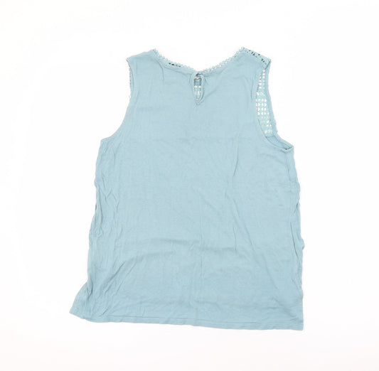 H&M Womens Blue Polyester Camisole Tank Size S Round Neck