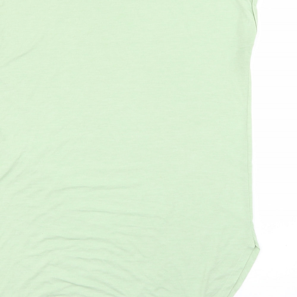 Primark Womens Green Polyester Basic T-Shirt Size 14 Crew Neck