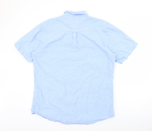 Primark Mens Blue Cotton Button-Up Size XL Collared Button