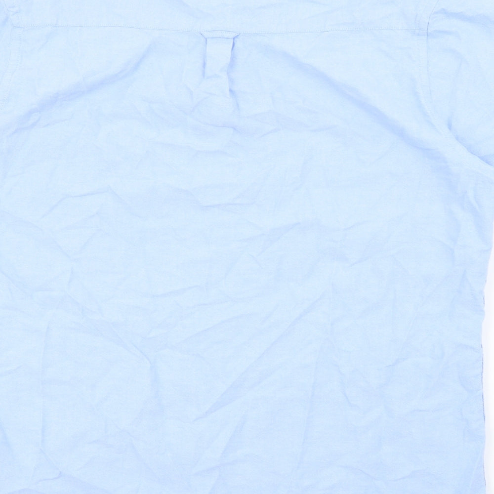 Primark Mens Blue Cotton Button-Up Size XL Collared Button