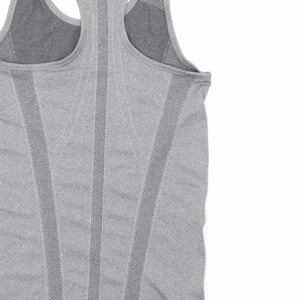 Brand and care label for Primark women’s grey polyamide camisole tank, size UK 10, scoop neck