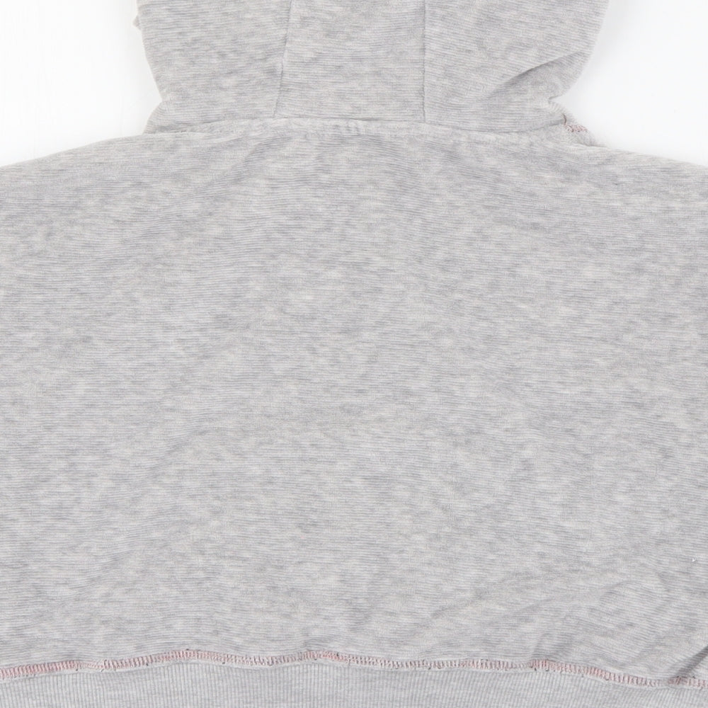 Marks and Spencer Girls Grey Cotton Pullover Hoodie Size 10-11 Years