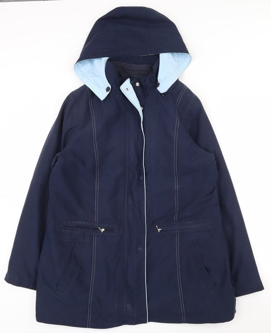 Womens UK Size S Bonmarché Blue Anorak Coat