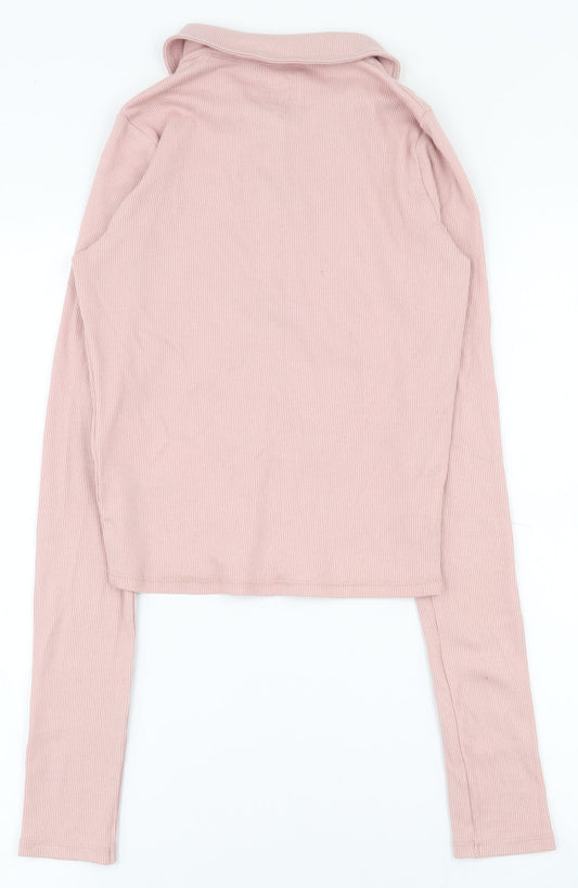 Womens UK Size S Hollister Pink Basic Polo