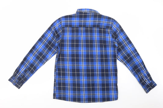 Another Influence Mens Blue Plaid Cotton  Button-Up Size M Collared Button