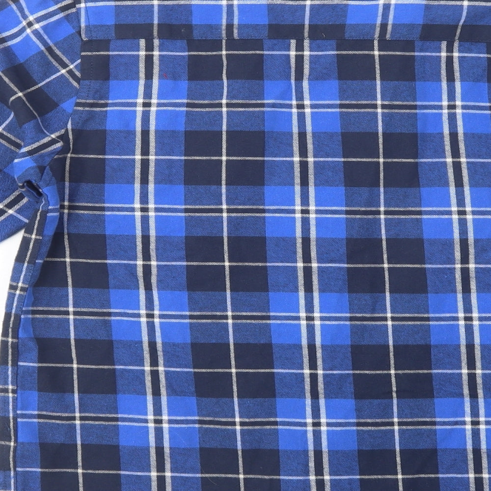 Another Influence Mens Blue Plaid Cotton Button-Up Size M Collared Button