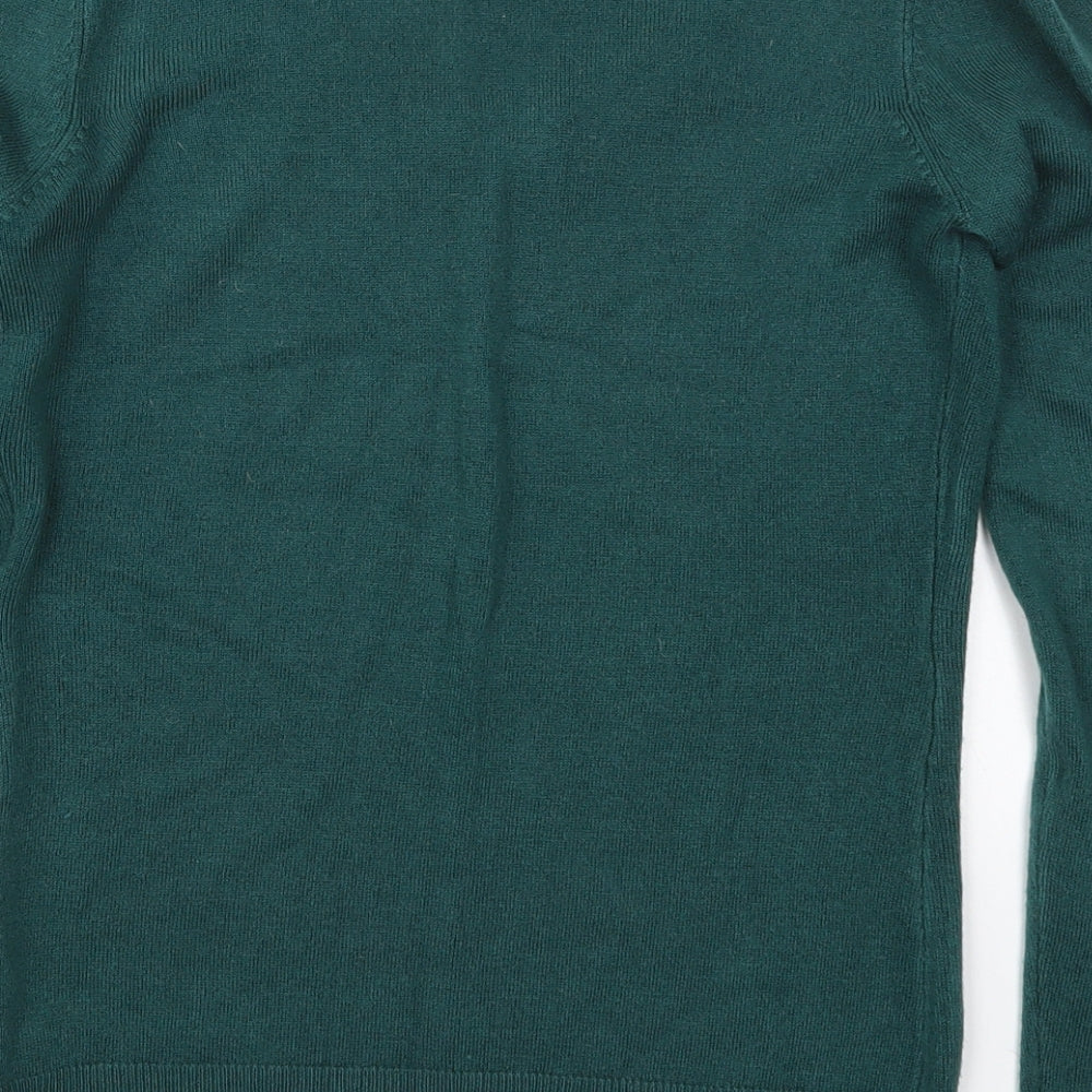 F&F Womens Green Round Neck Acrylic Pullover Jumper Size 6