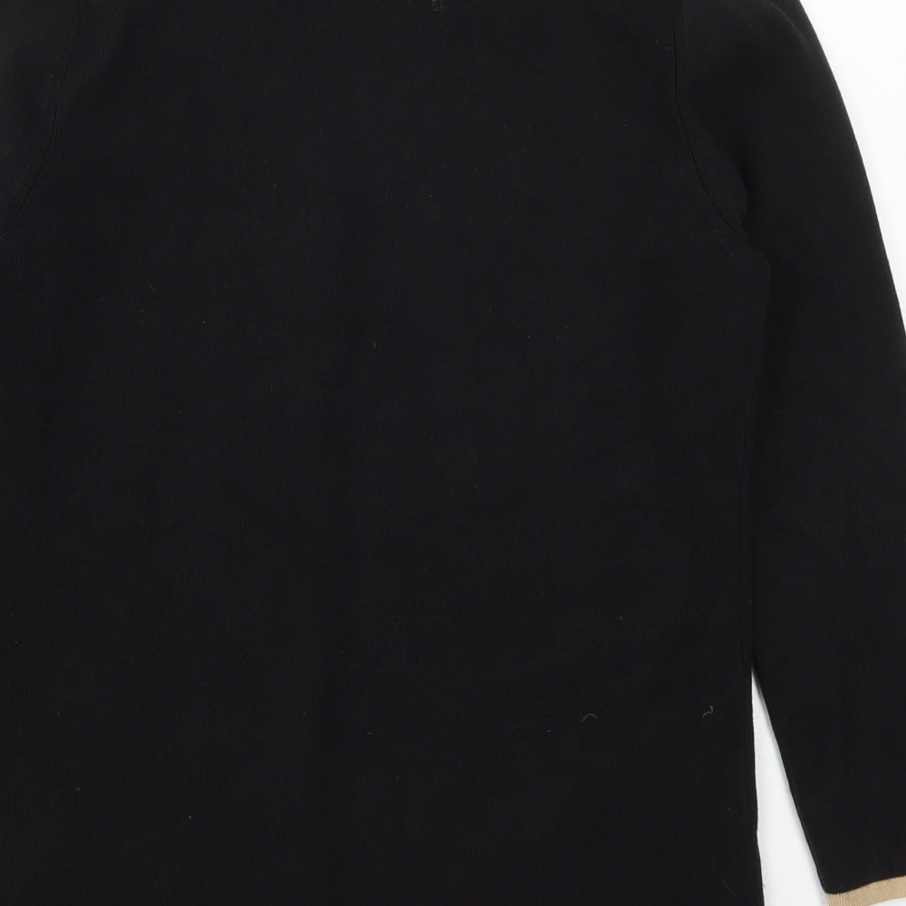 Journal Womens Black Collared Acrylic Cardigan Jumper Size 10