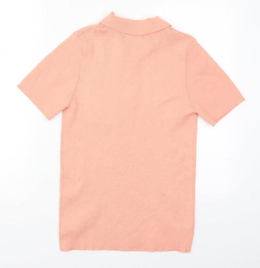 Dunnes Womens Pink Polyester Basic Polo Size XL Collared