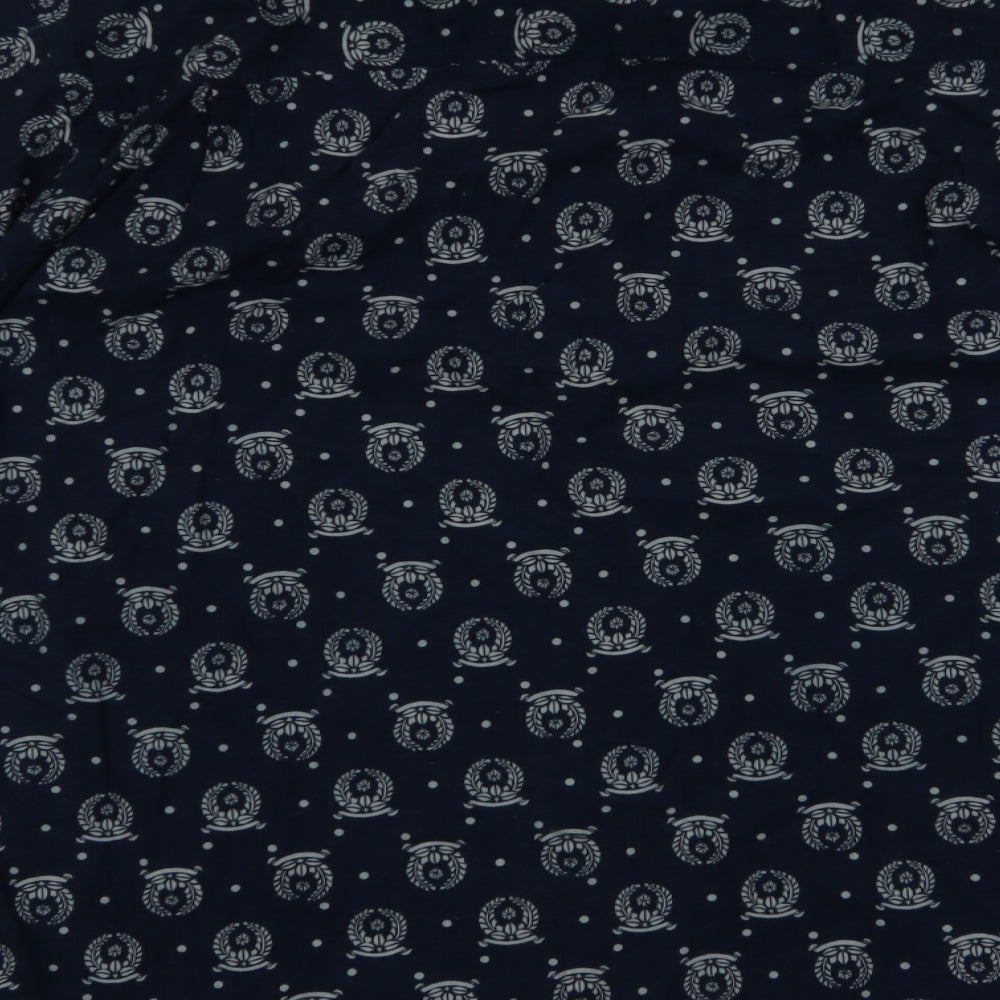 Mens UK Size L Pelaco Blue Button-Up Short Sleeve Casual Shirt