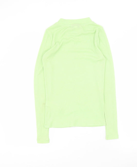 Womens UK Size 8 Topshop Green Basic T-Shirt